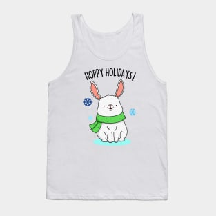 Hoppy Holidays Cute Christmas Rabbit Pun Tank Top